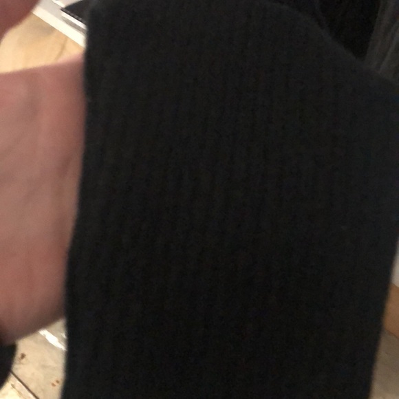 Black pleather jacket with sweater sleeves - Picture 2 of 2